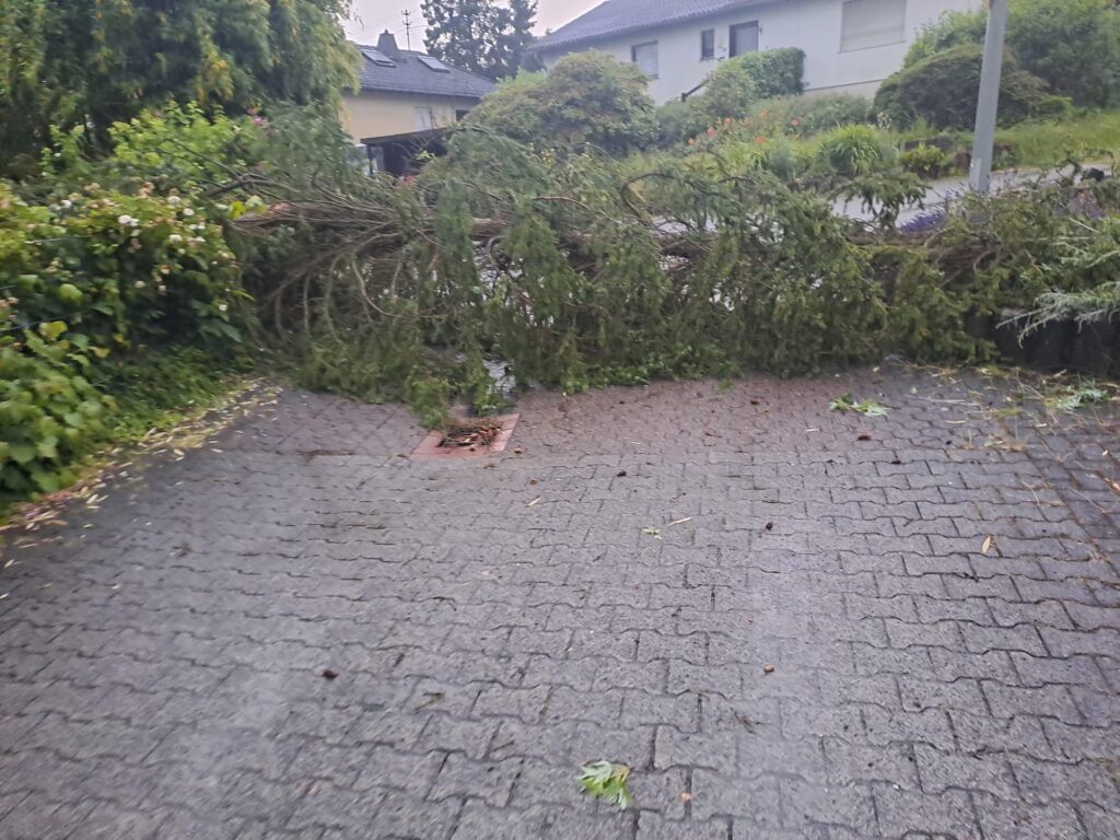 Unwetter im Ausrückebereich